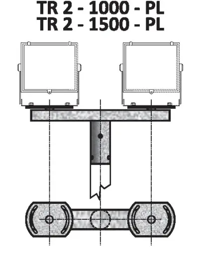 držák pro reflektory TR 2 - 1500 - PL žárový zinek